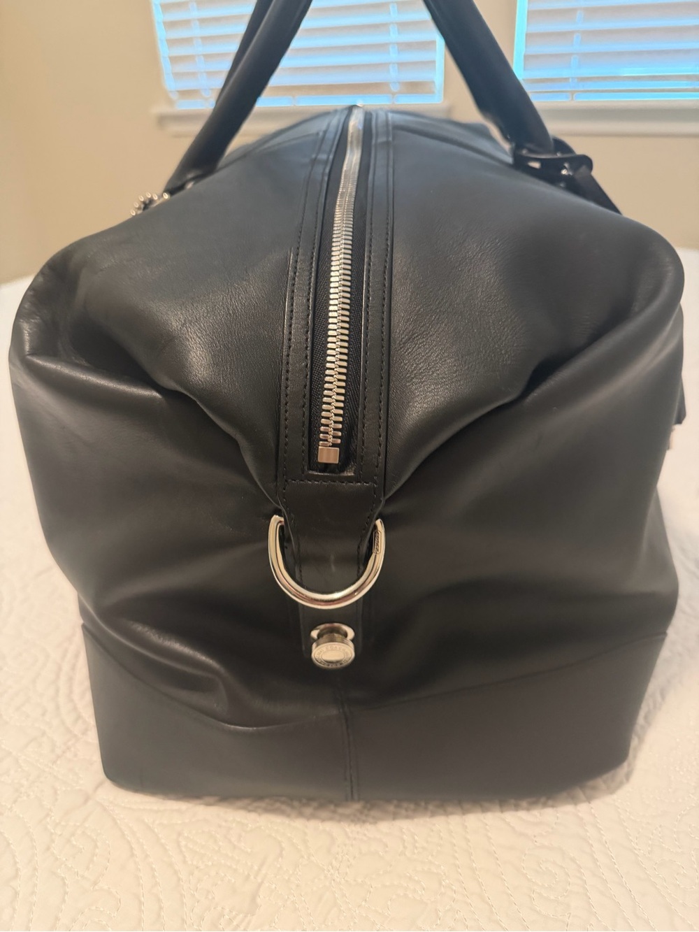 Coach Black Leather Duffel with Top Handles - Picture 3 of 9